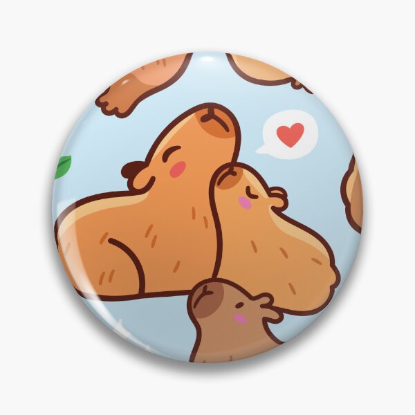Item preview, Capybara family on blue designed and sold by PenguinHouse.