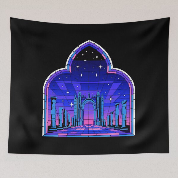 Item preview, Stainglass Ancient Ruins Retro Gothic Portal designed and sold by VitrauxNoirs.