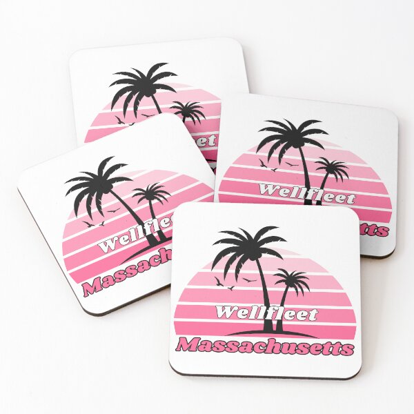 Item preview, Retro Cool Wellfleet Beach Massachusetts Palm Tree at Sunset designed and sold by karmdaf.