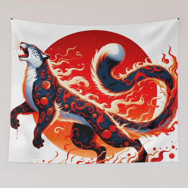 Item preview, Lava Fire Leopard Against a Sun, Ai Generated Art  designed and sold by ACC .