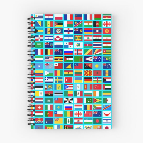 Aperçu de l'œuvre Drapeaux du monde Tous les pays Nations - Bleu aqua créée et vendue par Divine Ease.