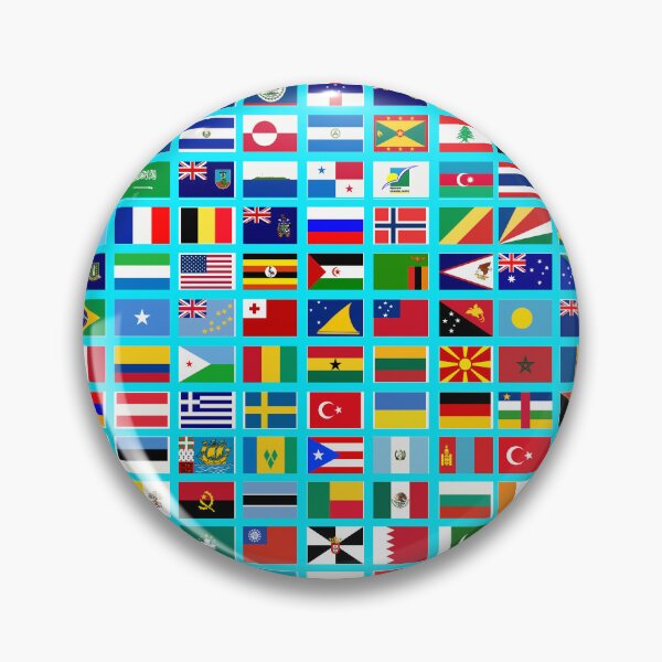 Item preview, Flags of the World All Countries Nations  - Aqua Blue designed and sold by Divine Ease.