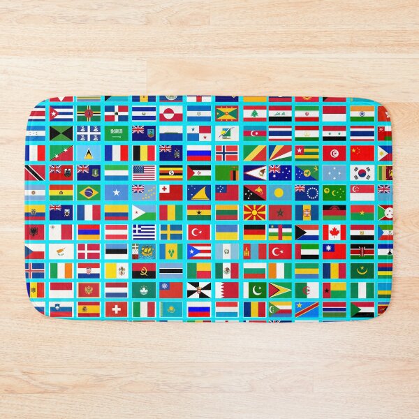 Item preview, Flags of the World All Countries Nations  - Aqua Blue designed and sold by Divine Ease.