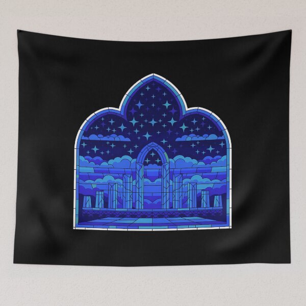 Item preview, Stainglass Ancient Ruins Retro Gothic Portal designed and sold by VitrauxNoirs.