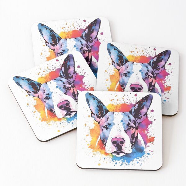 Artikelvorschau, Bullterrier | Farbenfrohes Aquarelldesign Nr. 5 entworfen und verkauft von MatsurexDesigns.