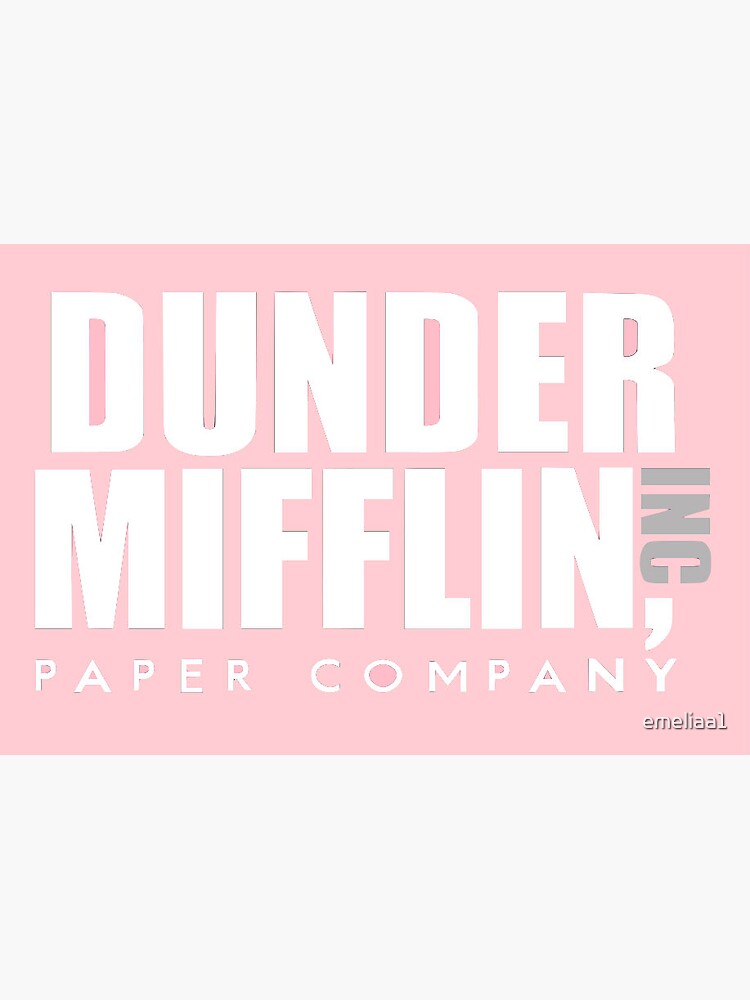 Pink Dunder Mifflin Logo Sticker for Sale by emeliaa1