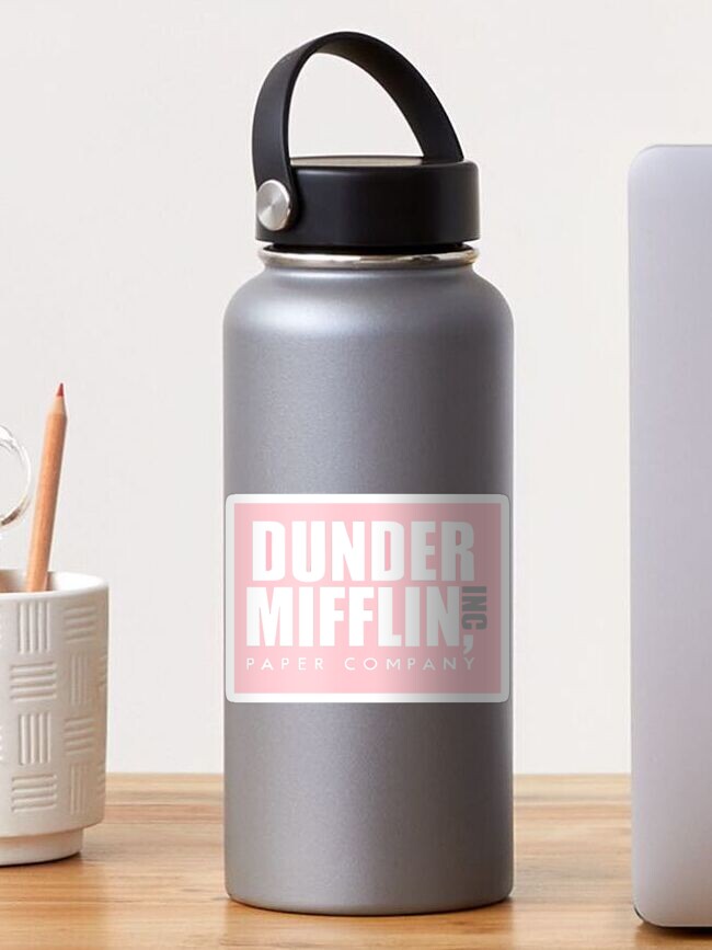 Pink Dunder Mifflin Logo Sticker for Sale by emeliaa1