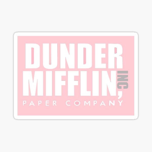 Dunder Mifflin Logo - B/W Sticker Sticker for Sale by pickledbeets