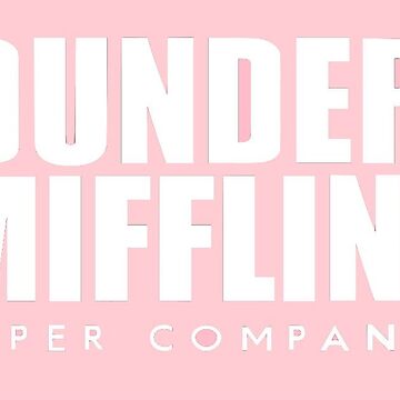 Pink Dunder Mifflin Logo Sticker for Sale by emeliaa1