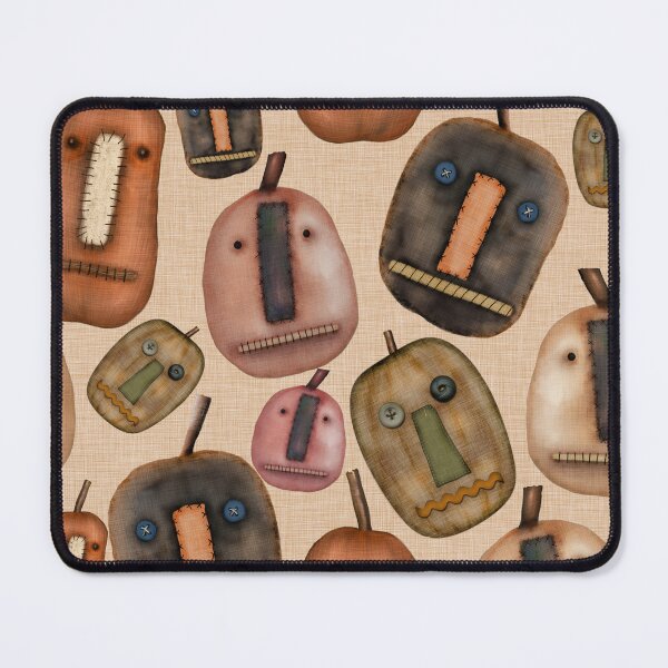 Item preview, Prim Pumpkins on Beige Linen Look Fabric designed and sold by CheriesArt.
