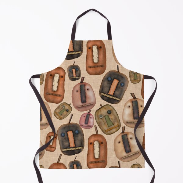 Item preview, Prim Pumpkins on Beige Linen Look Fabric designed and sold by CheriesArt.