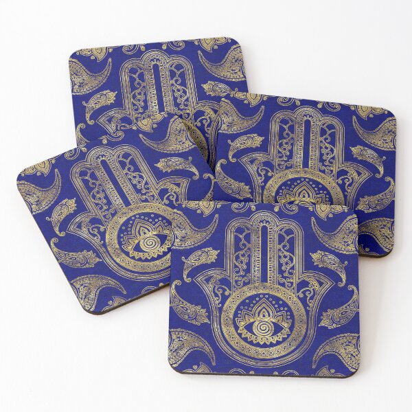 Item preview, Hamsa Hand  - gold on lapis lazuli designed and sold by Nartissima.