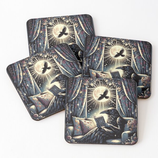 Item preview, Moonlit Reading of the Noble Raven Lady designed and sold by LegademaArt.