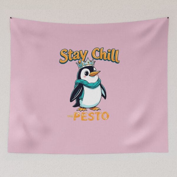 Item preview, Pesto the Penguin - Stay Chill with Pesto. Penguin chick. Lovably large penguin. designed and sold by bubblylive.