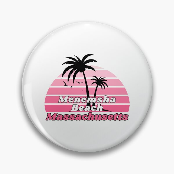Item preview, Retro Menemsha Beach Massachusetts Palm Tree at Sunset Souvenirs designed and sold by karmdaf.