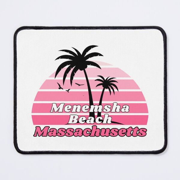 Item preview, Retro Menemsha Beach Massachusetts Palm Tree at Sunset Souvenirs designed and sold by karmdaf.