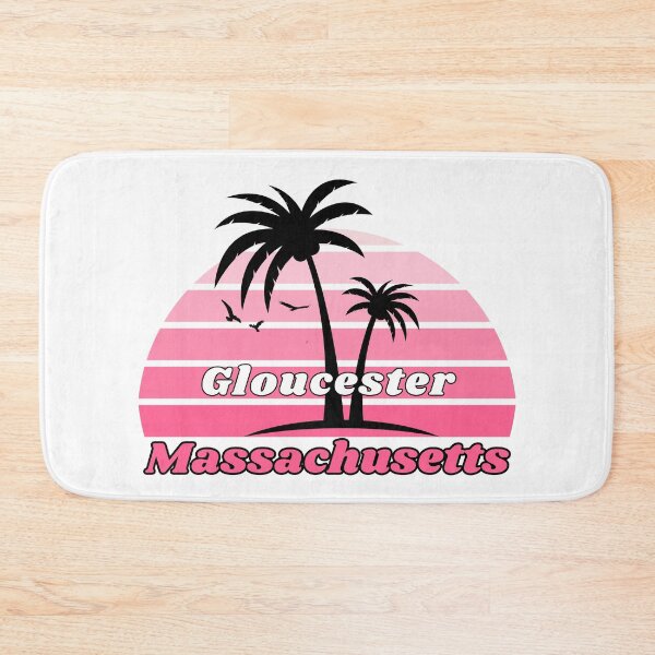 Item preview, Retro Gloucester Beach Massachusetts Palm Tree at Sunset Souvenirs designed and sold by karmdaf.