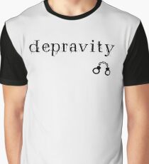 Depravity Handcuffs Small Monotone Light Graphic T-Shirt