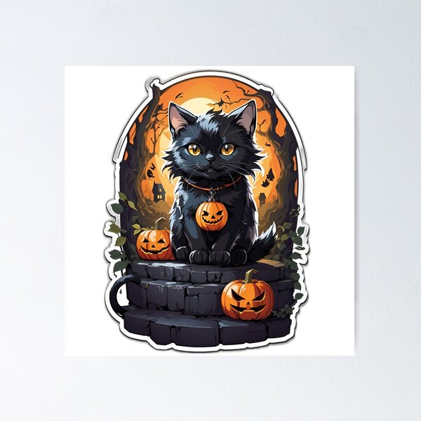 Item preview, The Black Cat's Spooky Halloween Charm! designed and sold by SANTOSHIRTS.