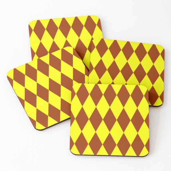 Item preview, Yellow and Brown Harlequin Diamond Pattern Design designed and sold by PatternTitan.
