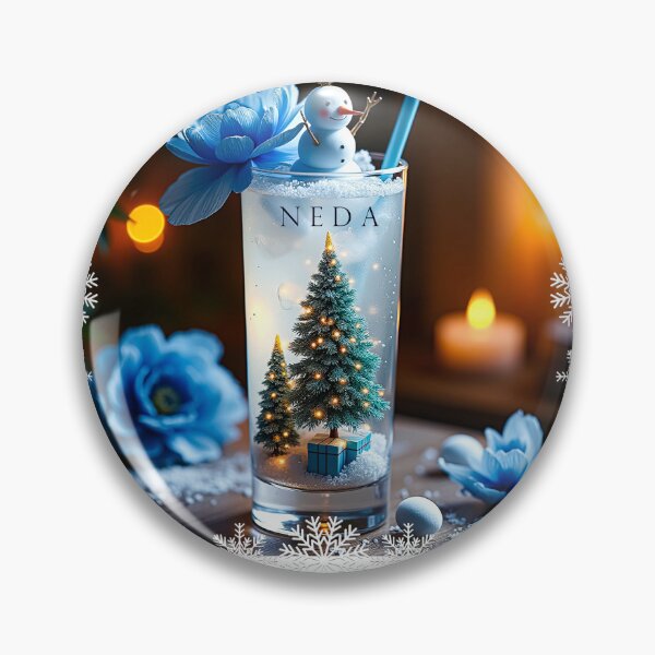 Item preview, Winter wonderland drink with frosted snowman and glowing Christmas tree designed and sold by MilicaT.