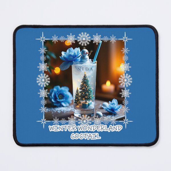 Item preview, Winter wonderland drink with frosted snowman and glowing Christmas tree designed and sold by MilicaT.