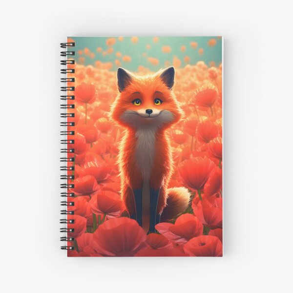 Item preview, Smiling fox sitting on a red poppy field designed and sold by EmeraldeaArt.