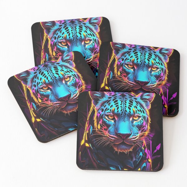 Item preview, Silent Prowler: Neon Leopard Headshot designed and sold by firecard.