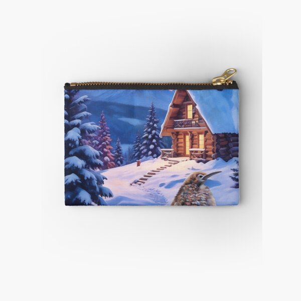 Item preview, PESTO PENGUIN IN SNOWY CABIN WINTER SCENE designed and sold by Arts4U.