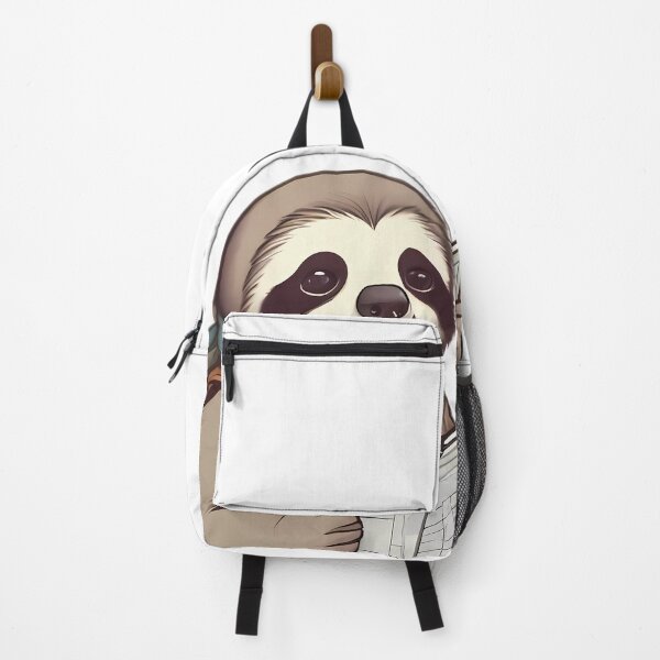 Item preview, Sloth dressed in hiking gear, holding a small map designed and sold by Shanon's Designs.