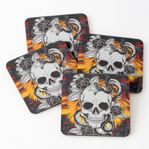Item preview, Haunted Skull of Shadows Embraced Serpent, Dark Floral Elements  designed and sold by changingcanvas1.