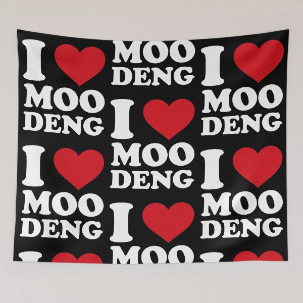 Artikelvorschau, Ich liebe Moo Deng - weiß entworfen und verkauft von EmeraldeaDesign.