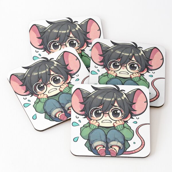 Item preview, Kawaii Shy Mouse in Panic Cute Anime Art designed and sold by kylmllr101684.