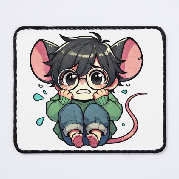 Item preview, Kawaii Shy Mouse in Panic Cute Anime Art designed and sold by kylmllr101684.