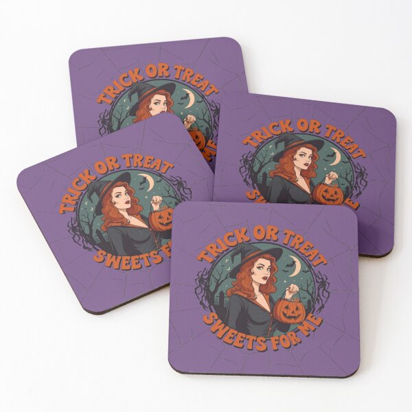 Item preview, Retro Pinup Witch with Jack-o-Lantern Bag – 'Trick or Treat, Sweets for Me' Slogan designed and sold by Claw Prod Co.