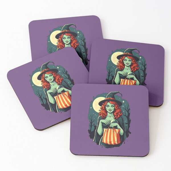 Item preview, Retro Pinup Zombie Lady Dressed as Witch with Jack-o-Lantern Treat Bag – Spooky Halloween Art designed and sold by Claw Prod Co.