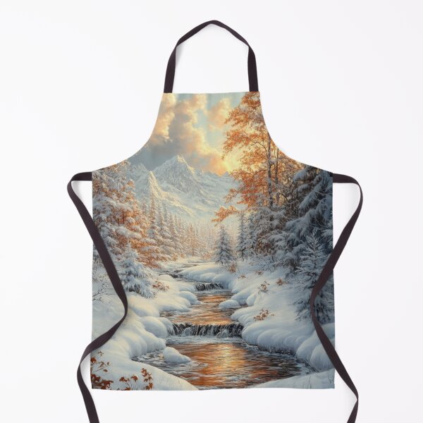 Item preview, Small stream flowing through the valley in the snowy mountains. designed and sold by MargaretWiktor.