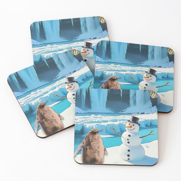 Item preview, PESTO PENGUIN VISITS SNOWMAN VINTAGE PHOTO  designed and sold by Arts4U.