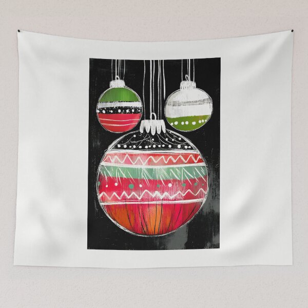 Item preview, Modern Christmas Ornaments with Vibrant Patterns in Red, Green, White, and Black AI Generated designed and sold by OlfactoART Studio.
