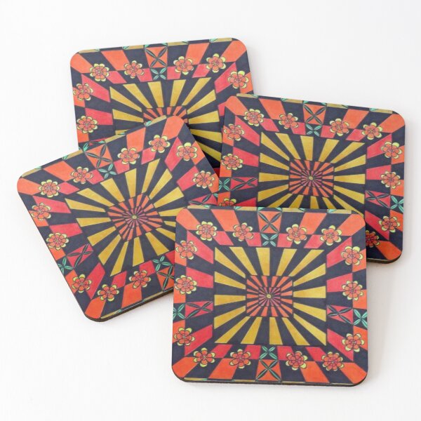 Item preview, 891 - GEOMETRIC FLOWER POWER - DAVE EDWARDS - MIXED MEDIA - 2024 designed and sold by BLYTHART.