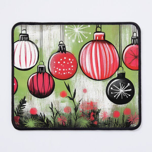 Item preview, Vibrant Christmas Holiday Ornaments with Abstract Patterns and Whimsical Foliage AI Generated designed and sold by OlfactoART Studio.