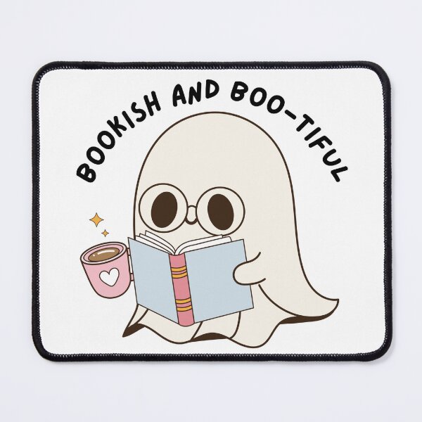 Item preview, Cute Ghost, phrase: Bookish and Boo-tiful designed and sold by mysummerland.