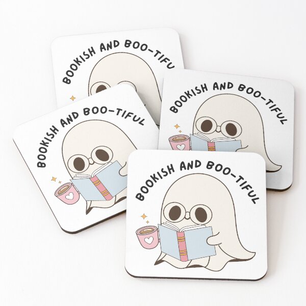 Item preview, Cute Ghost, phrase: Bookish and Boo-tiful designed and sold by mysummerland.