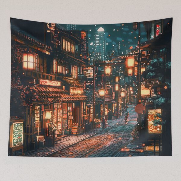 Item preview, Pixelated Lantern Street designed and sold by KCrowDesigns.