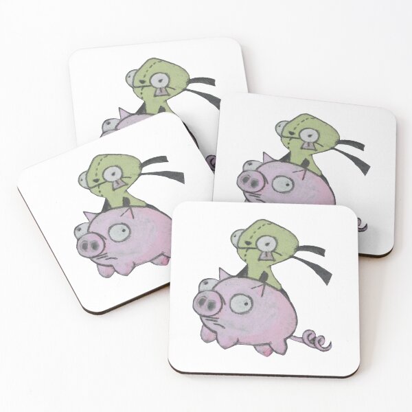 Item preview, Gir and flying piggy, invader Zim  designed and sold by BEcause ART.