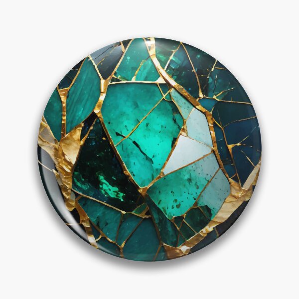 Item preview, PATTERN 052- EMERALD STONE - Gift items and personal use / Gemstone, Green, Emerald, Gold, Teal, Aquamarine, Marble, Velvet, Abstract, Broken Glass,  Art designed and sold by LumDesignArt.