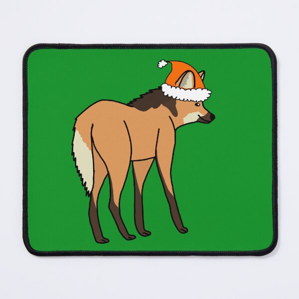 Item preview, Santa Hat Maned Wolf designed and sold by Leapingdoe.