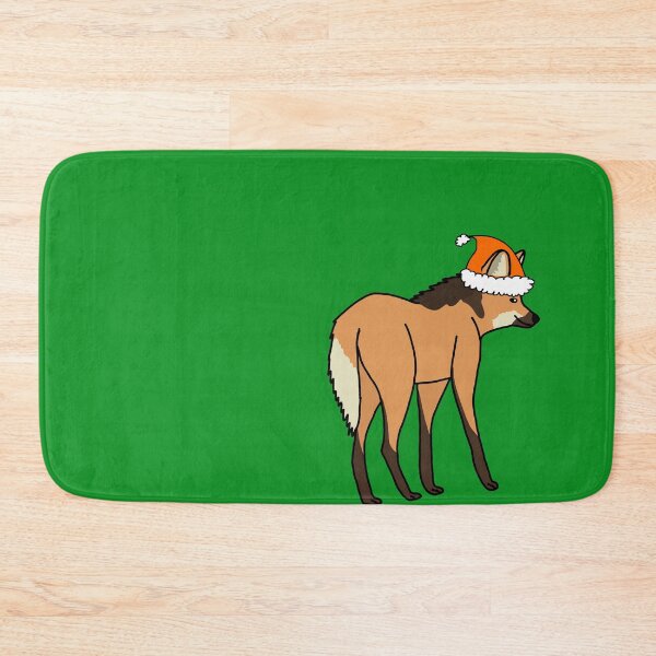 Item preview, Santa Hat Maned Wolf designed and sold by Leapingdoe.