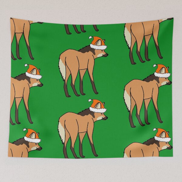 Item preview, Santa Hat Maned Wolf designed and sold by Leapingdoe.
