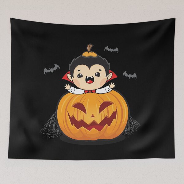 Item preview, Cute Vampire with Pumpkin Halloween  designed and sold by OhBoyLoveIt.